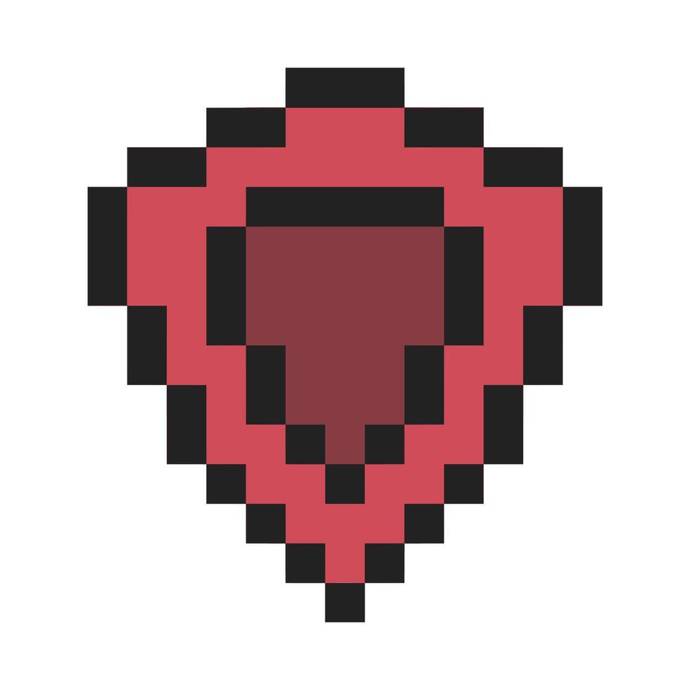 red shield symbol pixel art vector