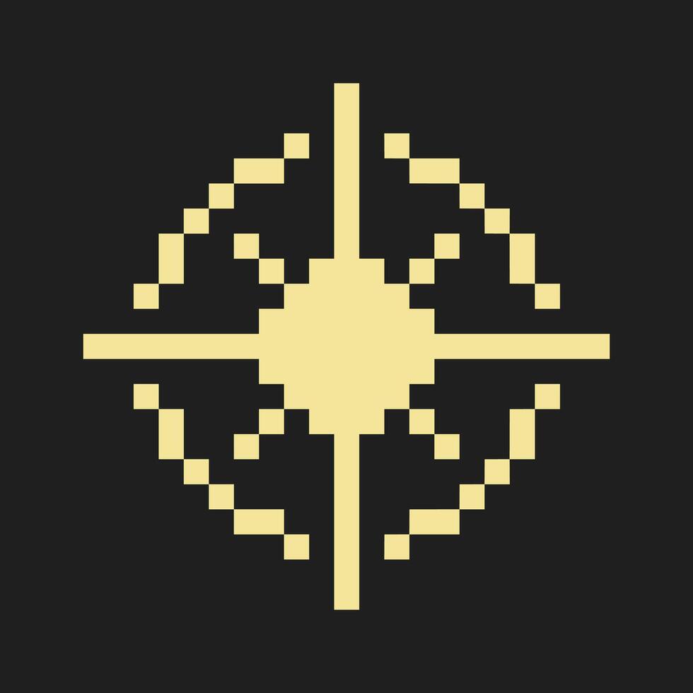 shining sparkle star pixel art vector