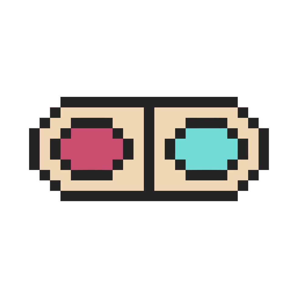 two color abstract shape pixel art vector