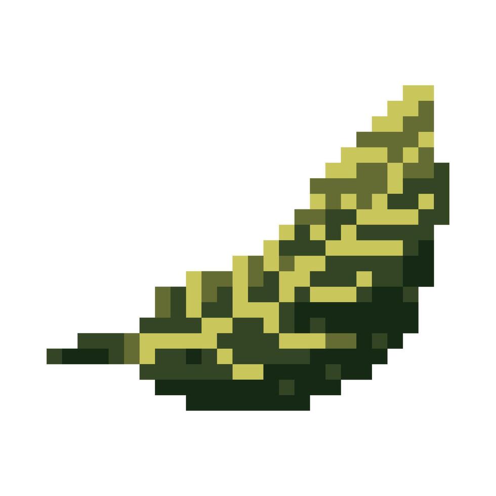 long green leaf pixel art vector