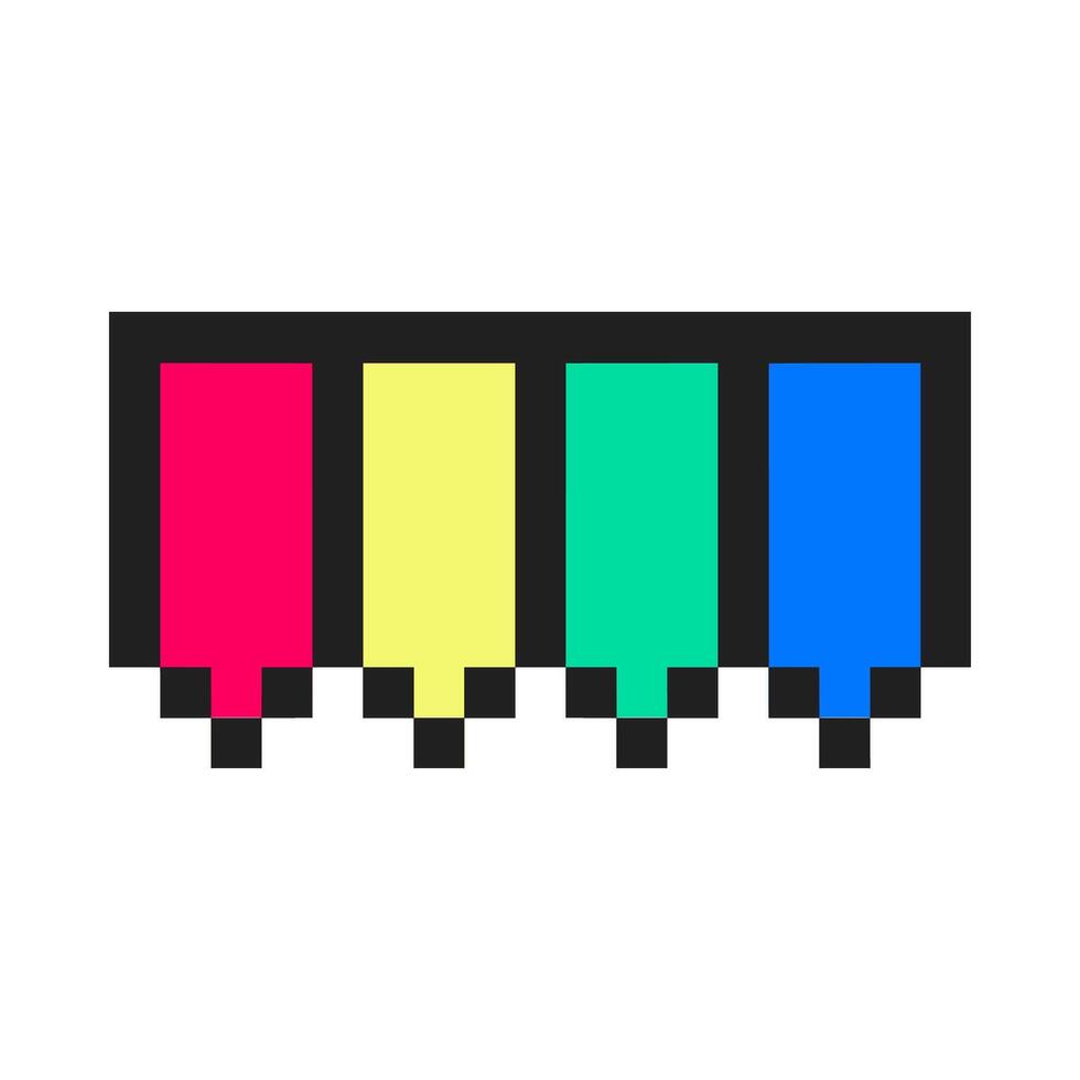 colorful abstract shape pixel art vector