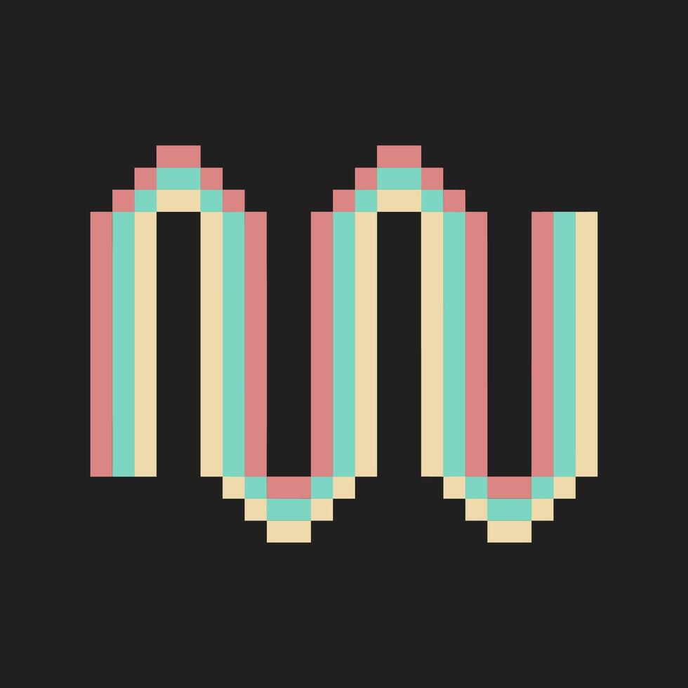 gradient abstract line art pixel art vector