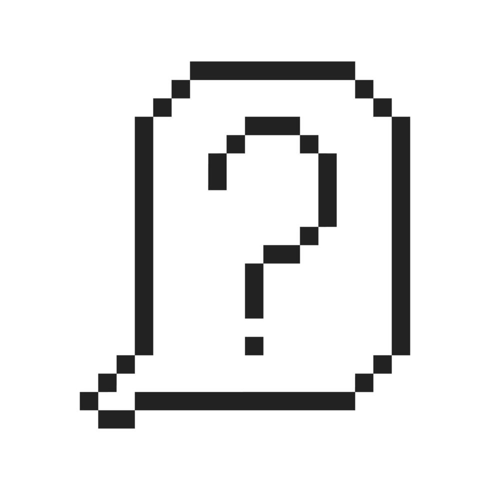 question mark chat bubble pixel art vector