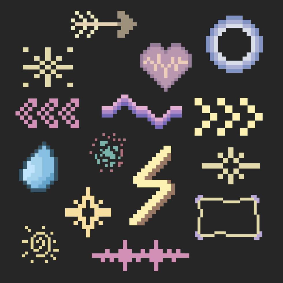 Variety Element Library pixel art vector