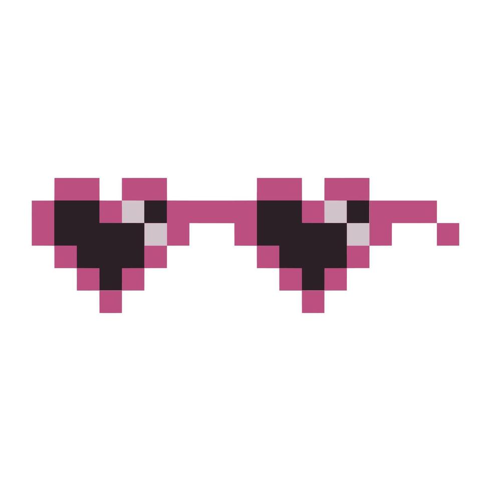 pink heart love shaped pixel art vector