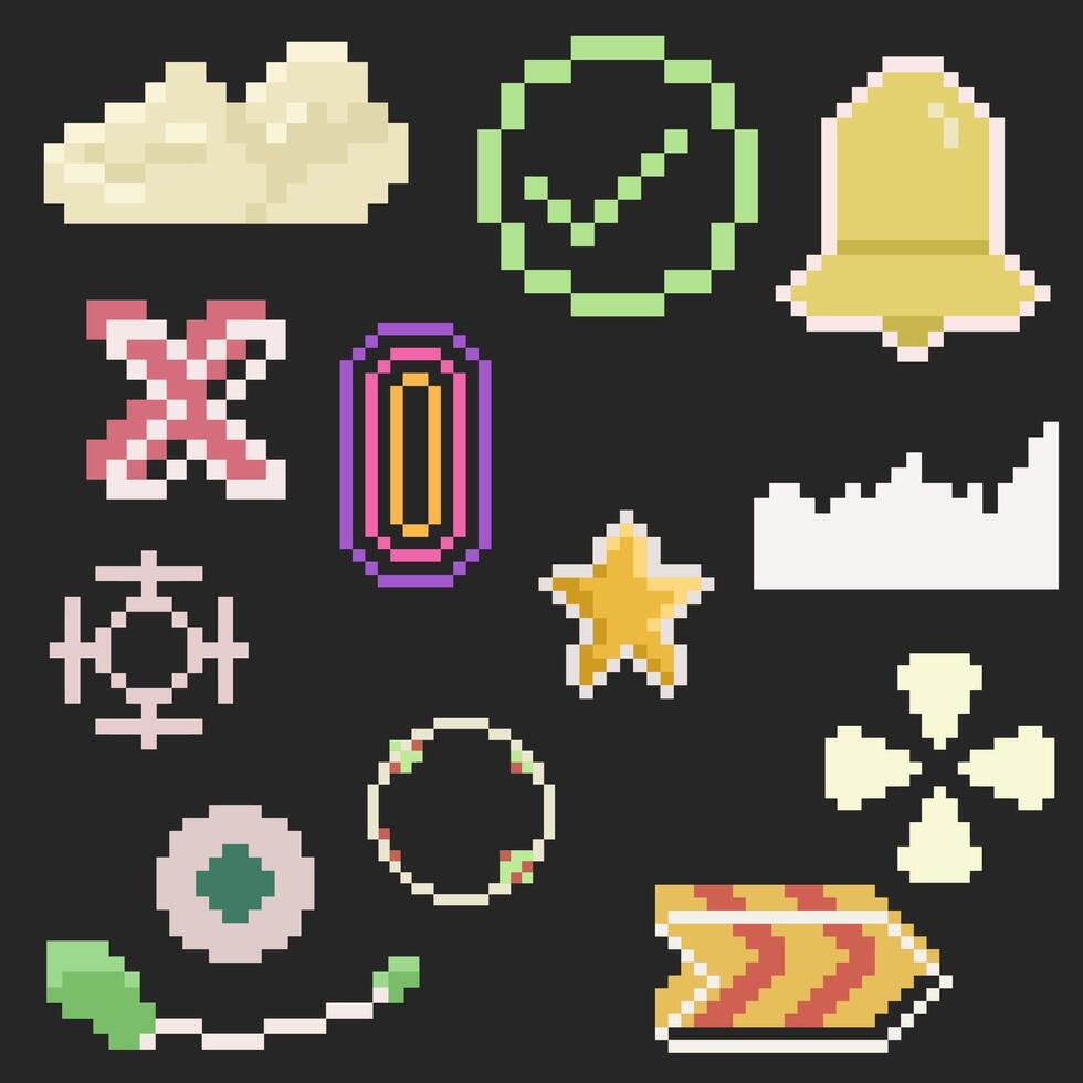 Varied Element Set pixel art vector