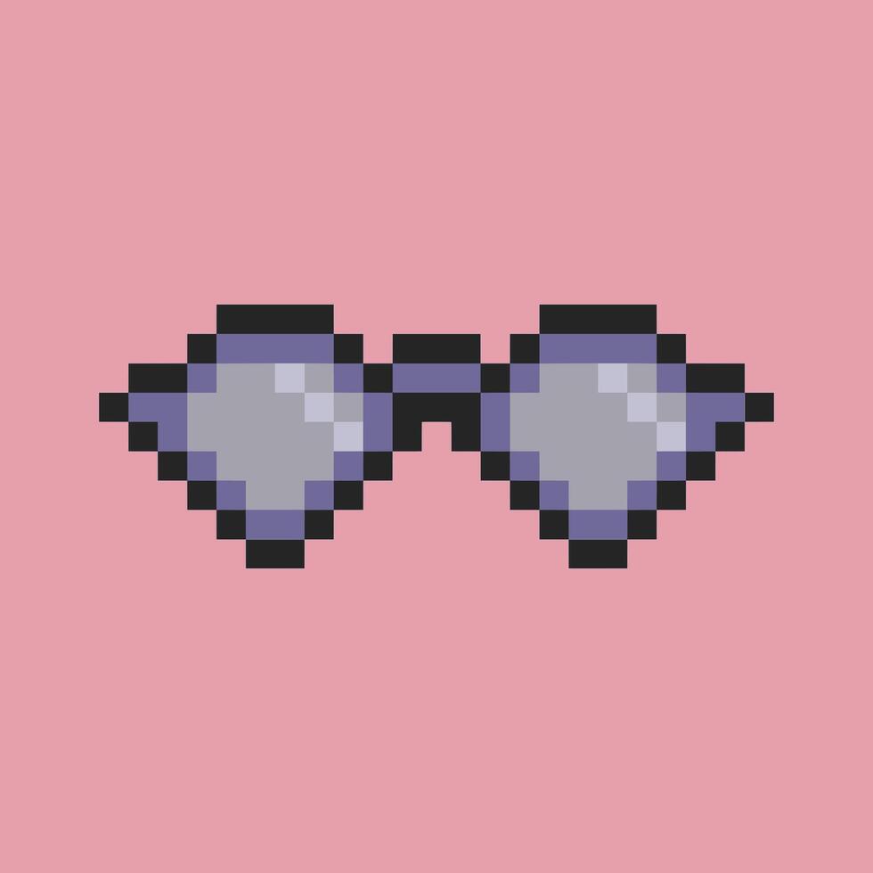 blue circle optic cool glasses pixel art vector