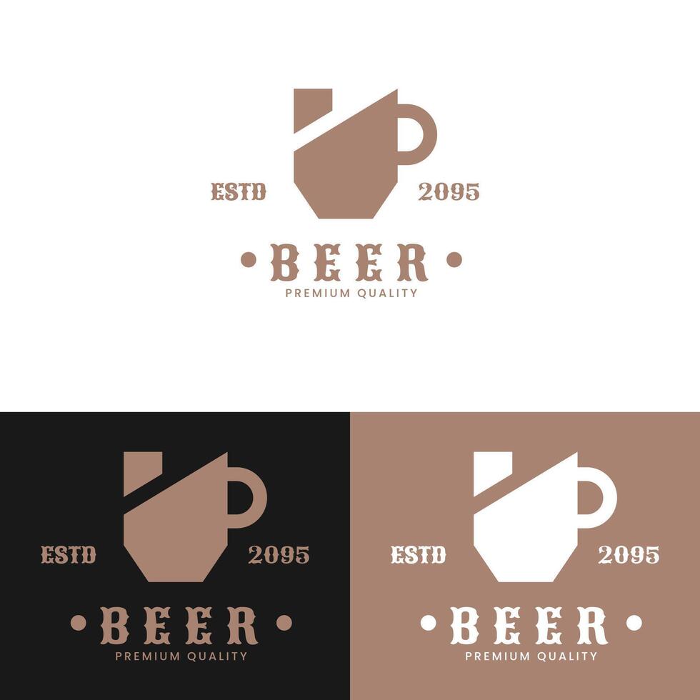 Beer drink logo design template suitable for beverage and restaurant logos. vector