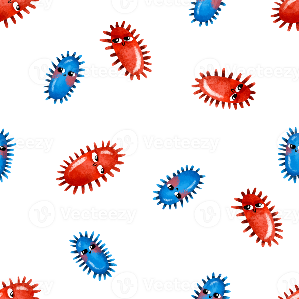 Seamless pattern with germs influenza slipper. Infections. Quarantine and pandemic. Background for children's room, textiles, wrapping paper png