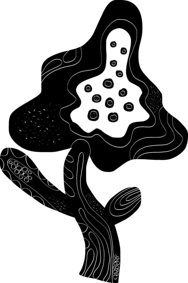 a black and white drawing of a mushroom vector