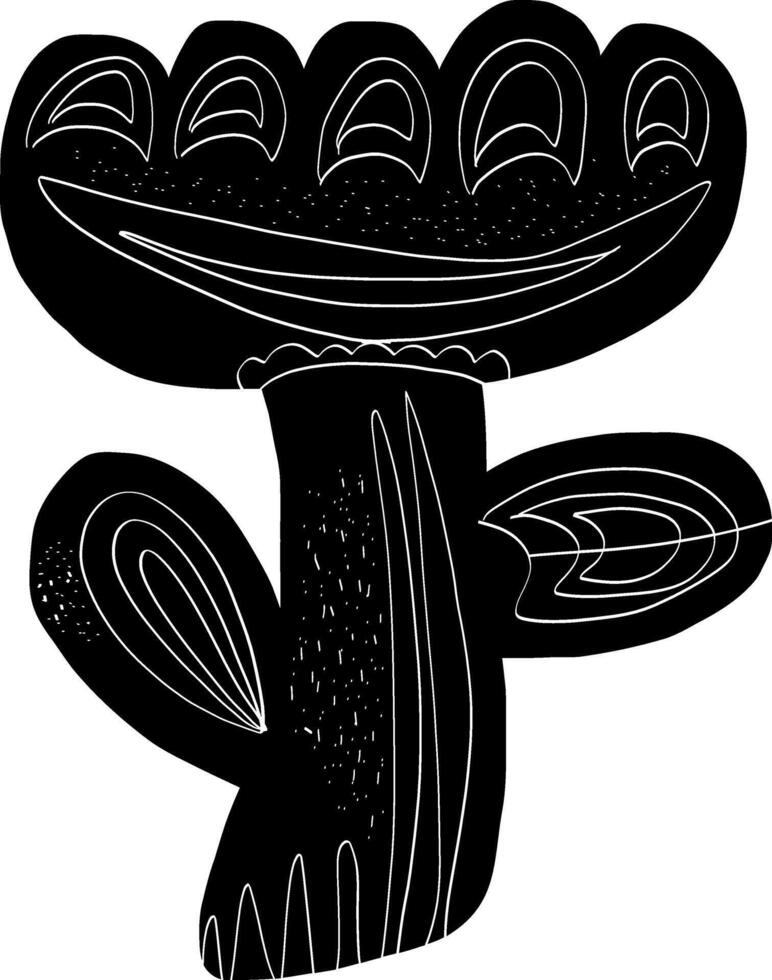 a black and white drawing of a cactus vector