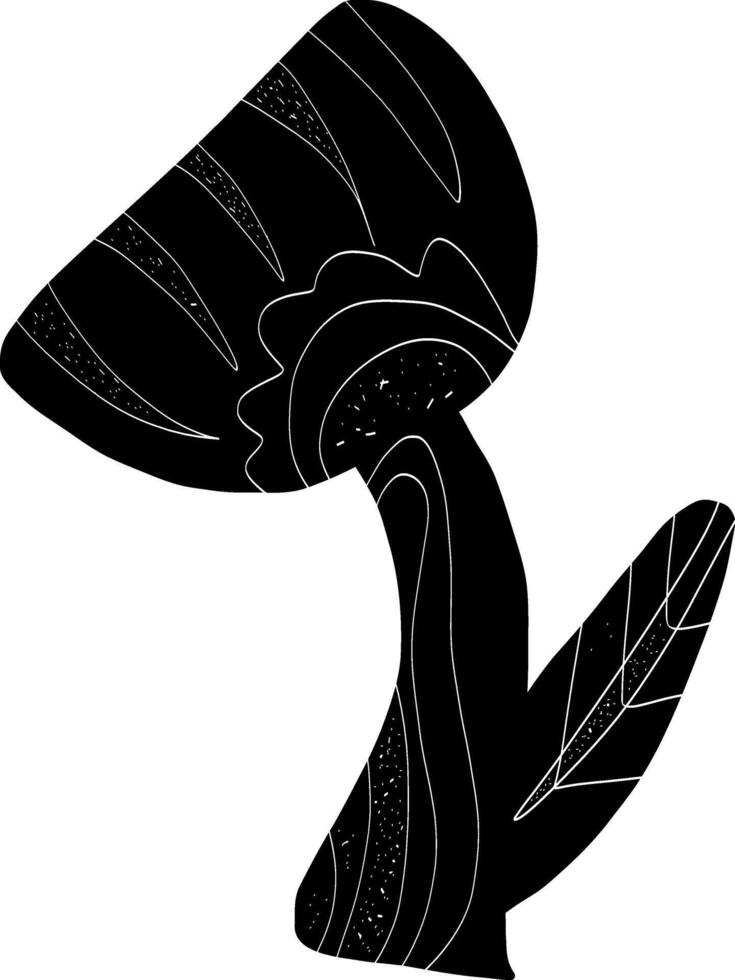 black and white tulip illustration vector