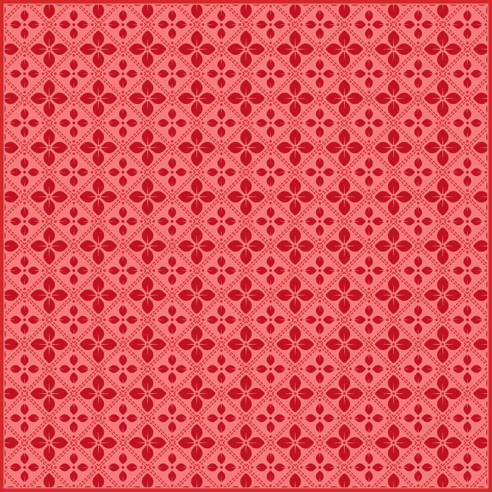 beautiful pink batik pattern with basic flower shape and rhombus vector