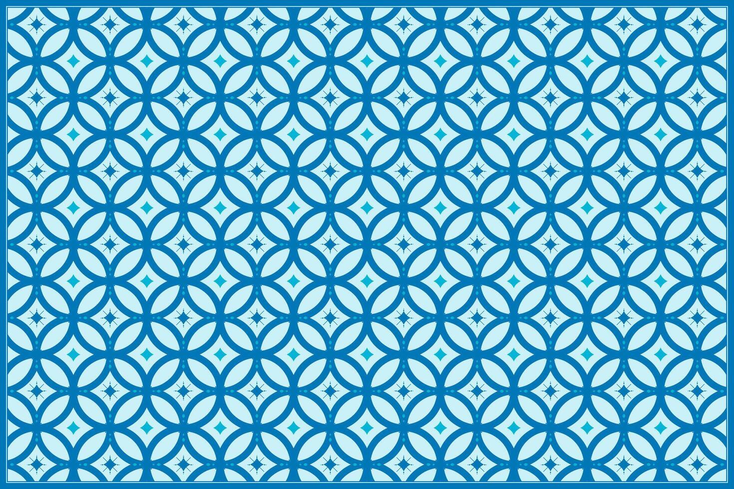 simple blue batik pattern with simple shape ornaments vector