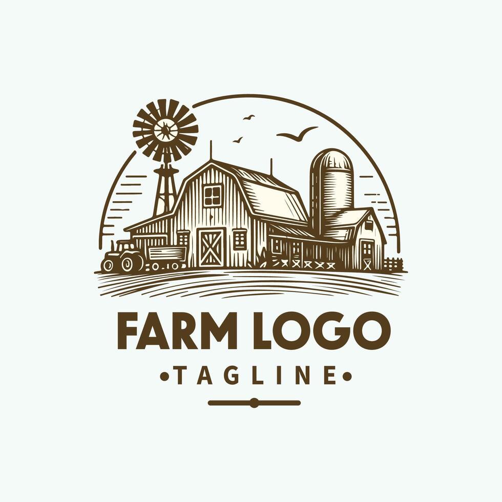 Rustic Farm Logo Design vector