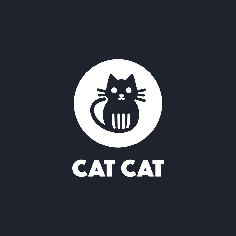 Minimalist Cat Logo Design vector
