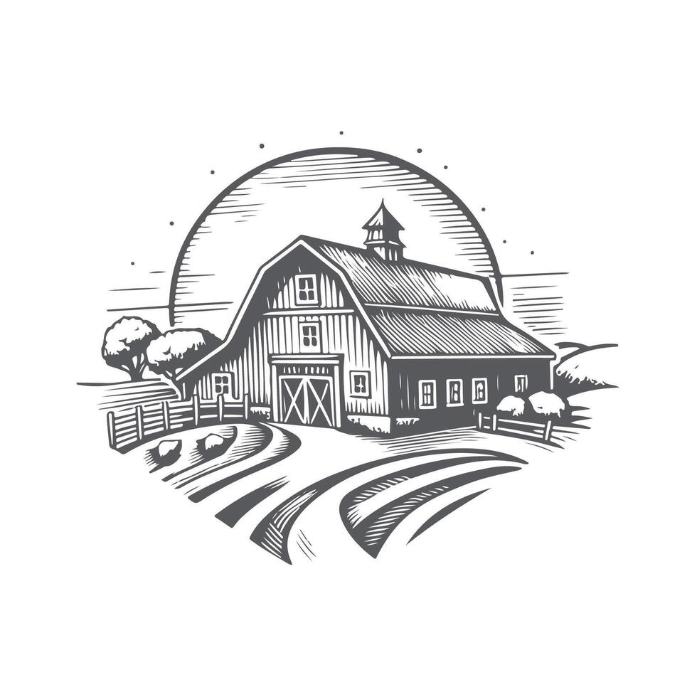 Farm Sketch Logo vector