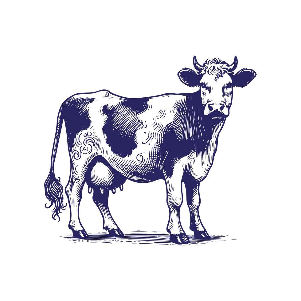 Cow Sketch Logo vector
