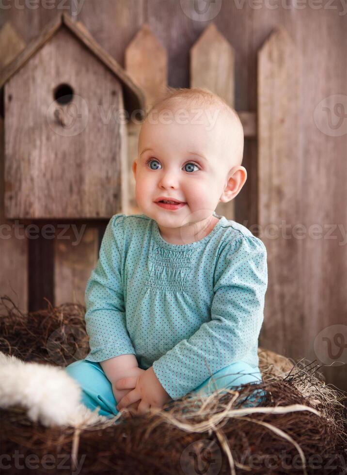 Portrait of an adorable baby girl photo