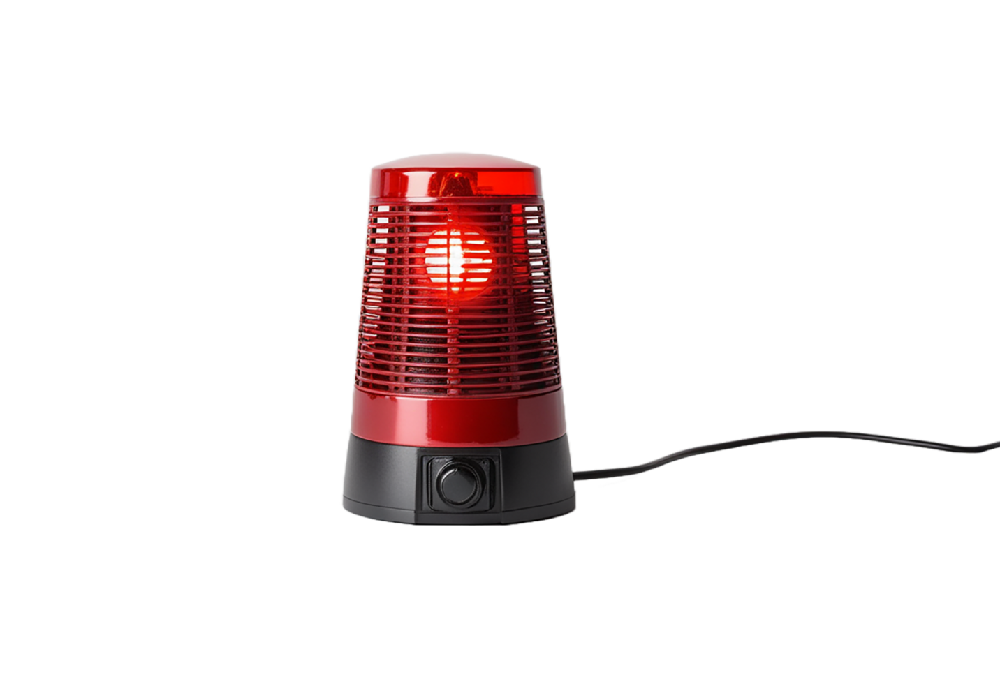 Red siren light on transparent background png