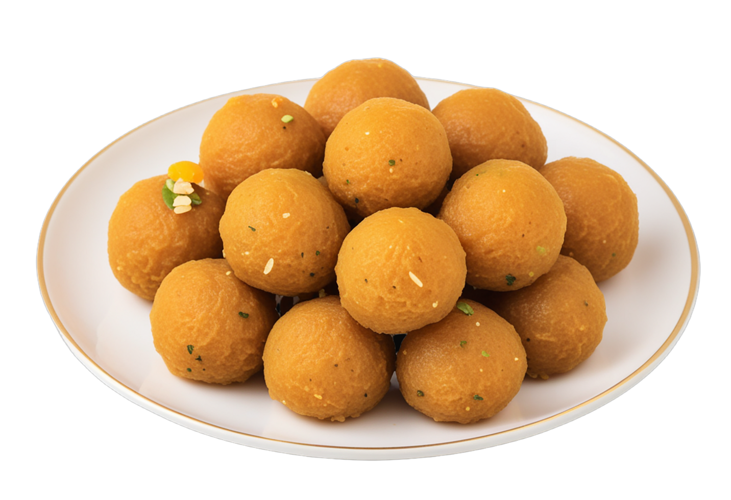 Laddu dessert food on plate on a transparent background png