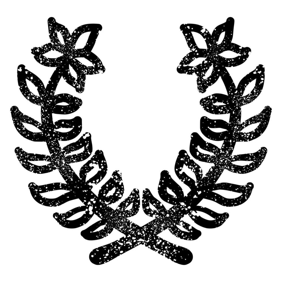 Laurel wreath decoration graffiti with grunge texture vector