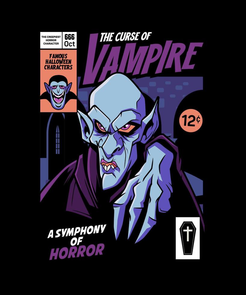 The Curse of Vampire Halloween Design Theme vector