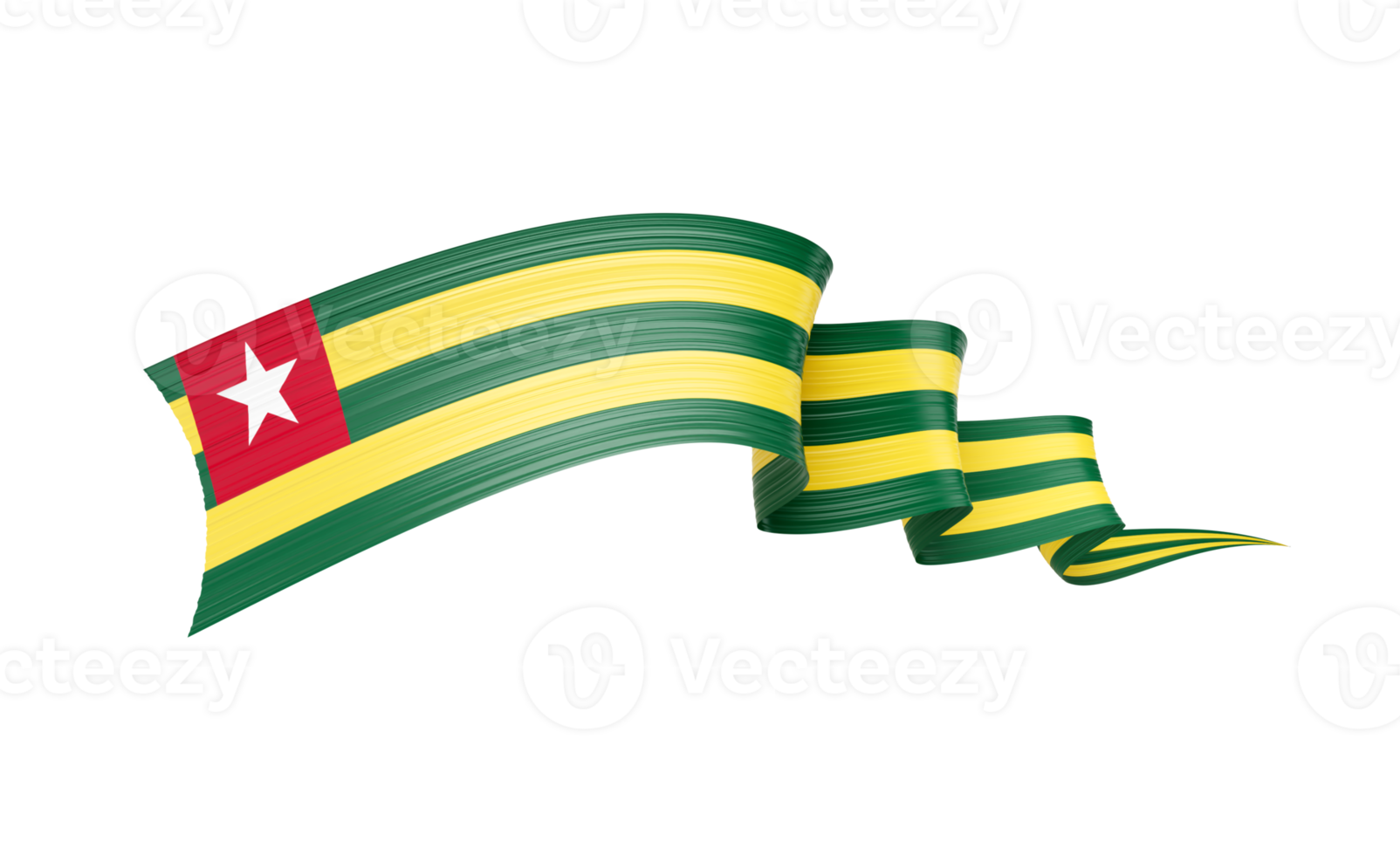 3d Flag Of Togo 3d Wavy Shiny Togo Ribbon Flag 3d Illustration png