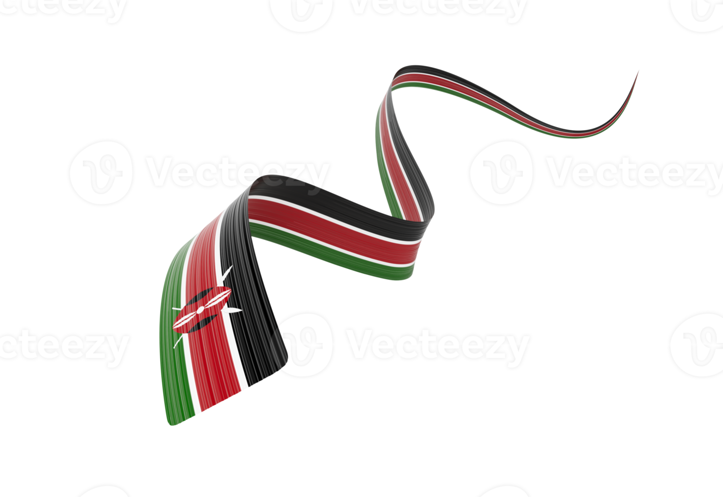 3d Flag Of Kenya 3d Wavy Shiny Kenya Ribbon Flag 3d Illustration png