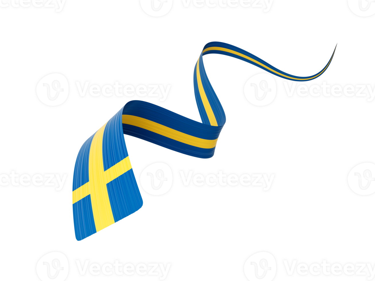 3d Flag Of Sweden 3d Wavy Shiny Sweden Ribbon, 3d illustration png