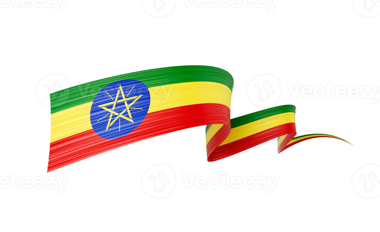 3d Flag Of Ethiopia 3d Wavy Shiny Ethiopia Ribbon Flag 3d Illustration png