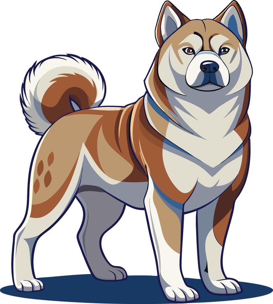 Adult Creative American Akita Dog Art vector