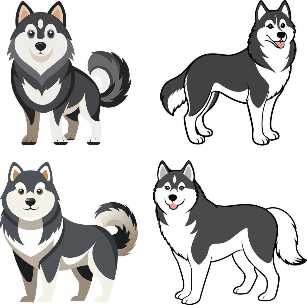 Unique Alaskan Malamute Dog Artwork vector