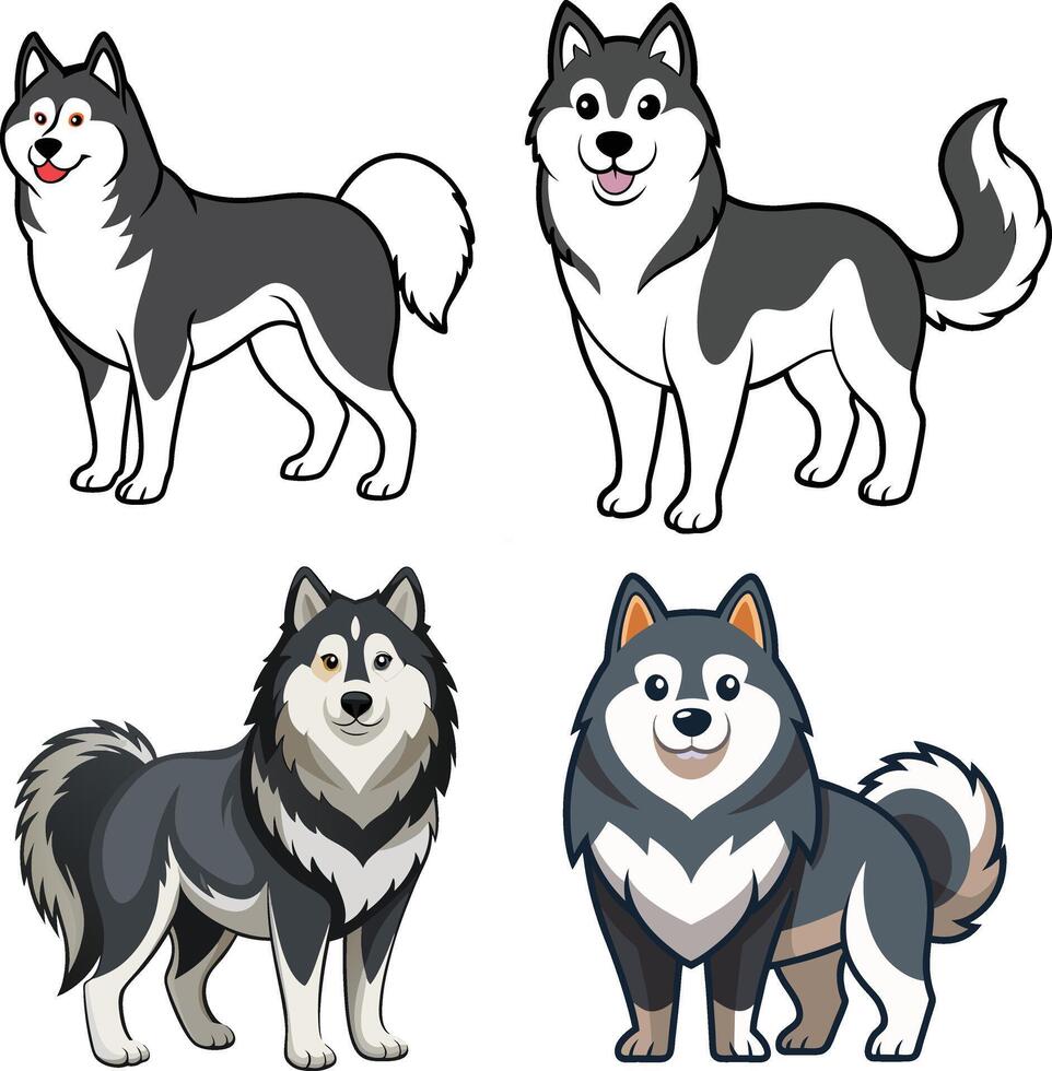 Clipart Graphics of Alaskan Malamute vector
