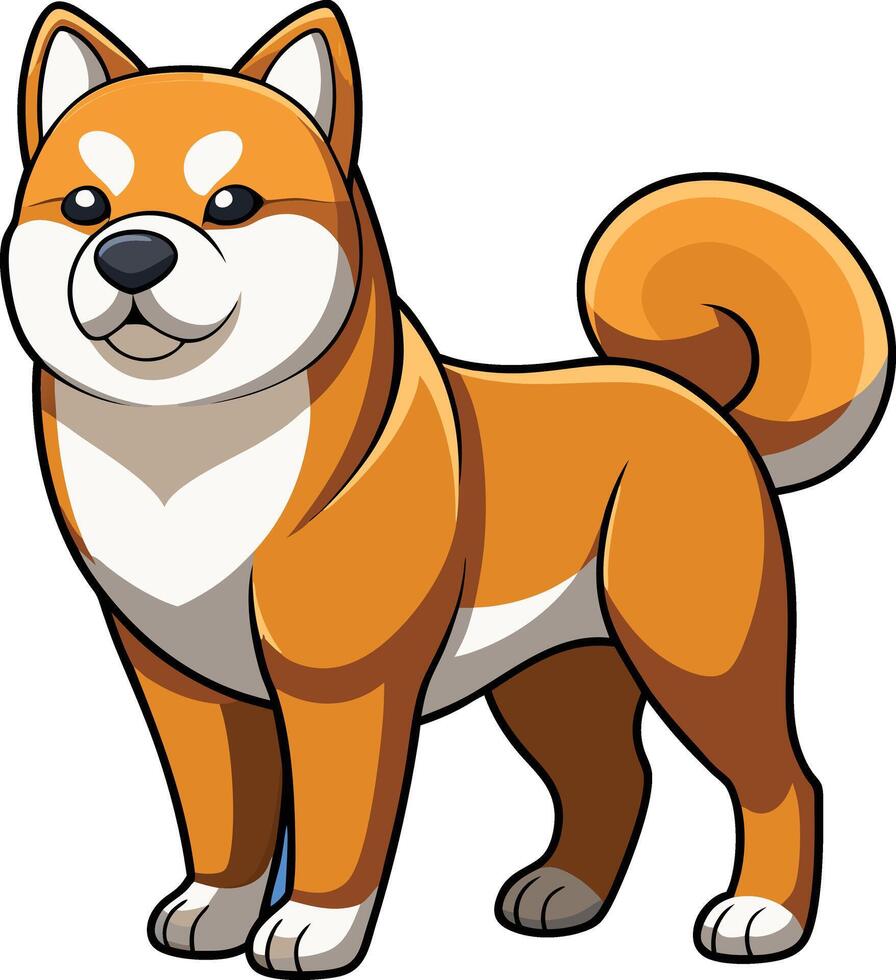 Adult American Akita Dog Illustration vector