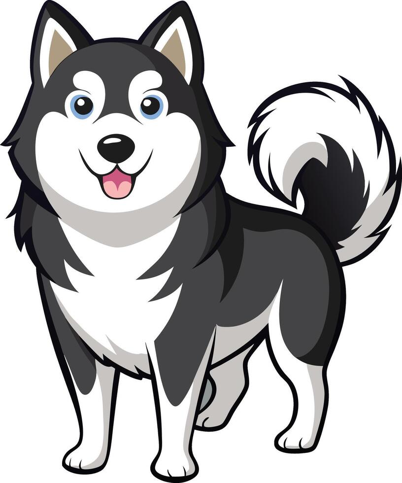 Unique Alaskan Malamute Dog Illustration vector