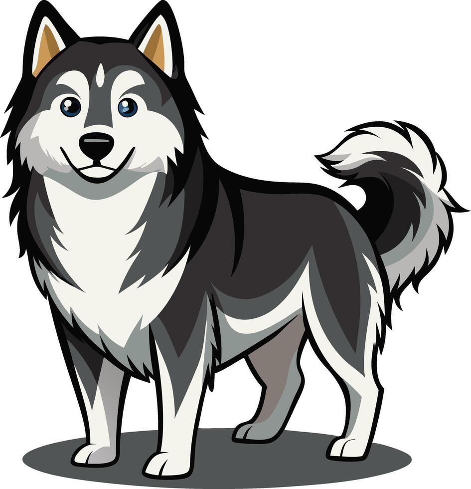Elegant Alaskan Malamute Dog artwork vector