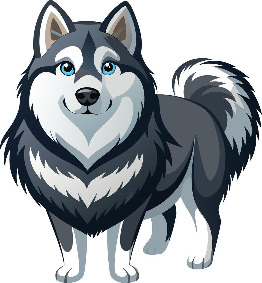 Elegant Alaskan Malamute Dog artwork vector