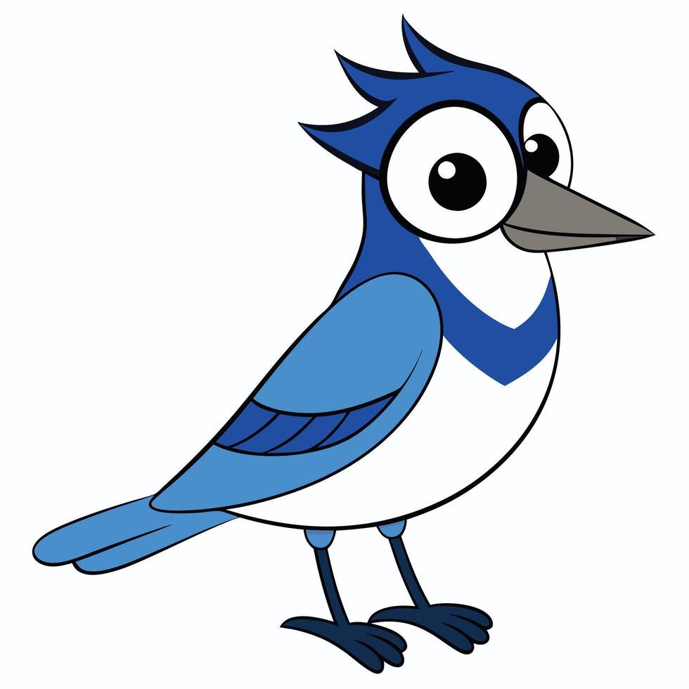 Blue Jay Bird Cartoon vector
