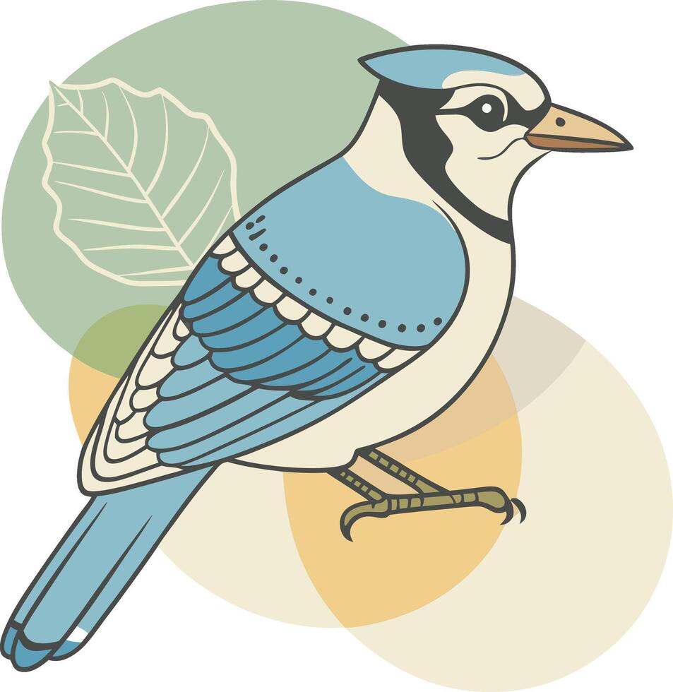 Vibrant Blue Jay Bird Design vector
