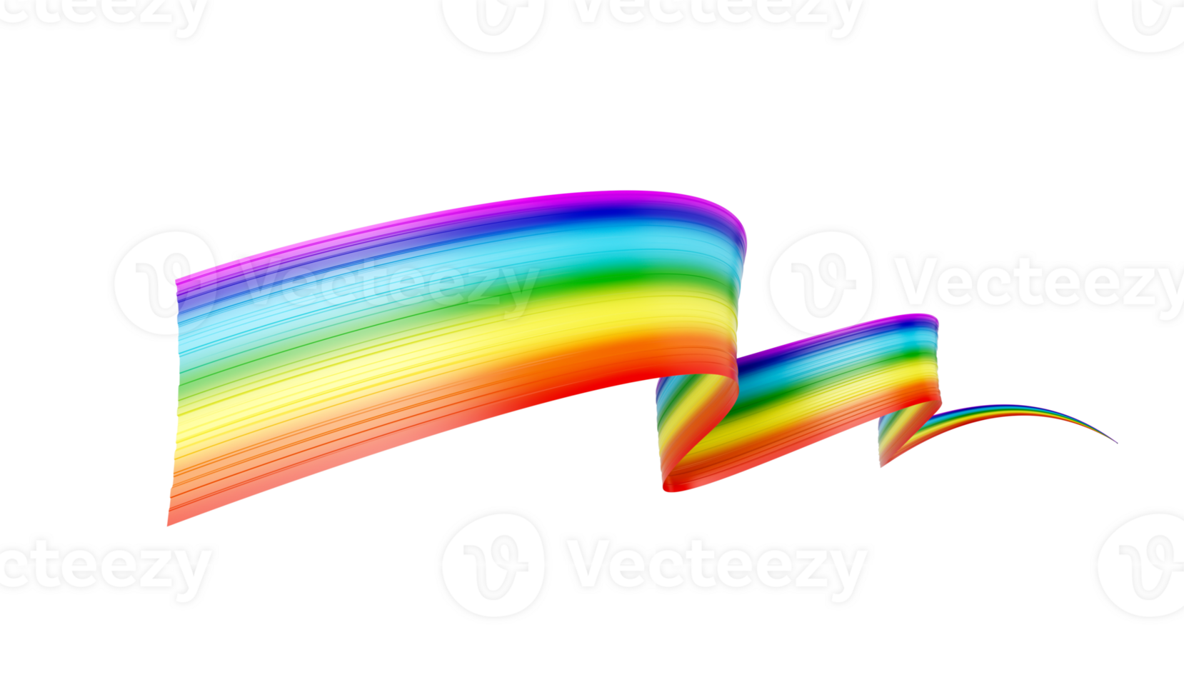 3d Flag Of Rainbow 3d Wavy Shiny Rainbow Ribbo 3d Illustration png