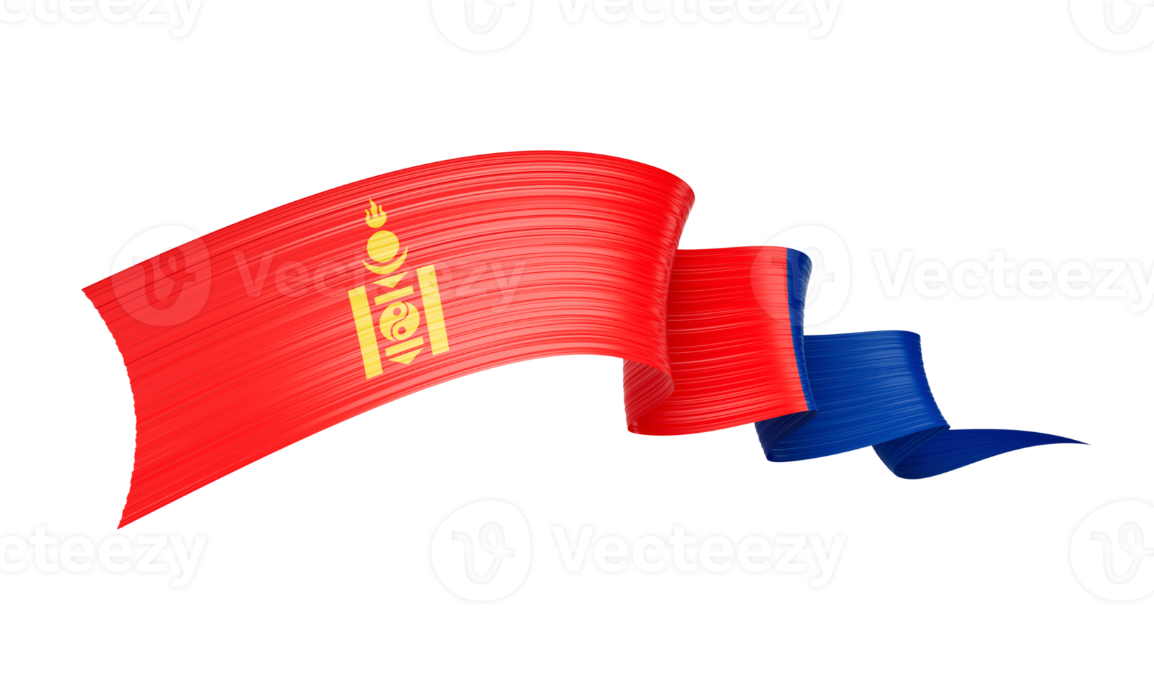 3d Flag Of Mongolia 3d Wavy Shiny Mongolia Ribbon 3d Illustration png