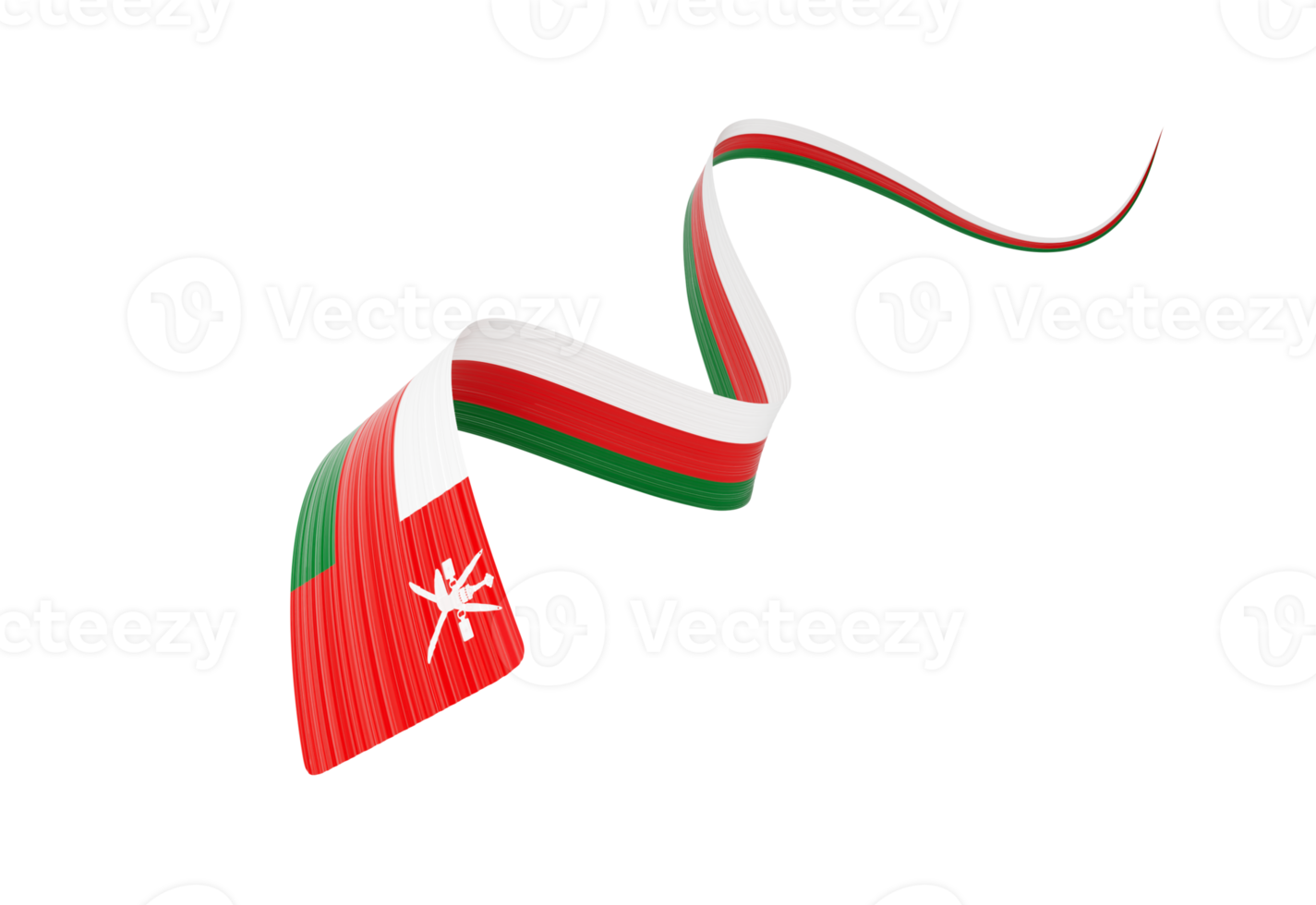 3d Flag Of Oman 3d Wavy Shiny Oman Ribbon Flag 3d Illustration png