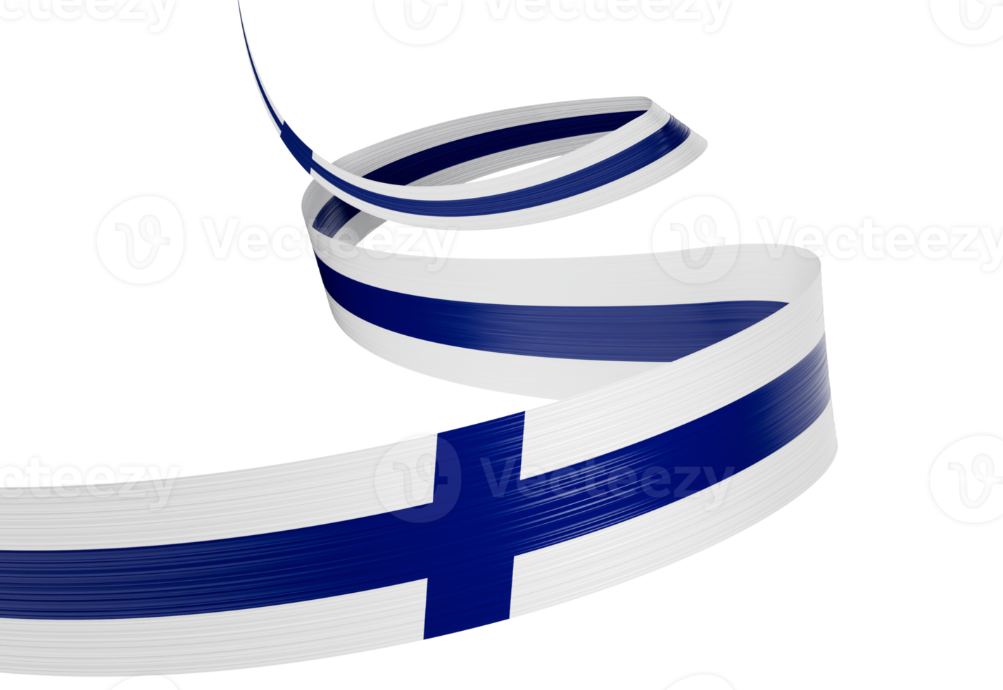 3d Flag Of Finland 3d Wavy Shiny Finland Ribbon Flag 3d Illustration png