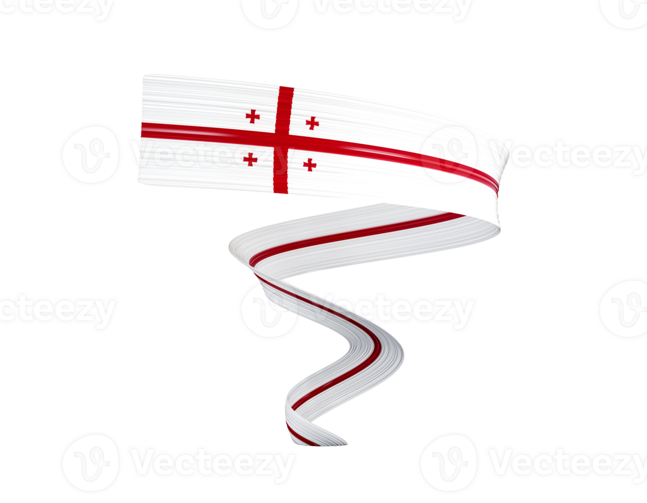 3d Flag Of Georgia 3d Shiny Waving Flag Ribbon, 3d illustration png
