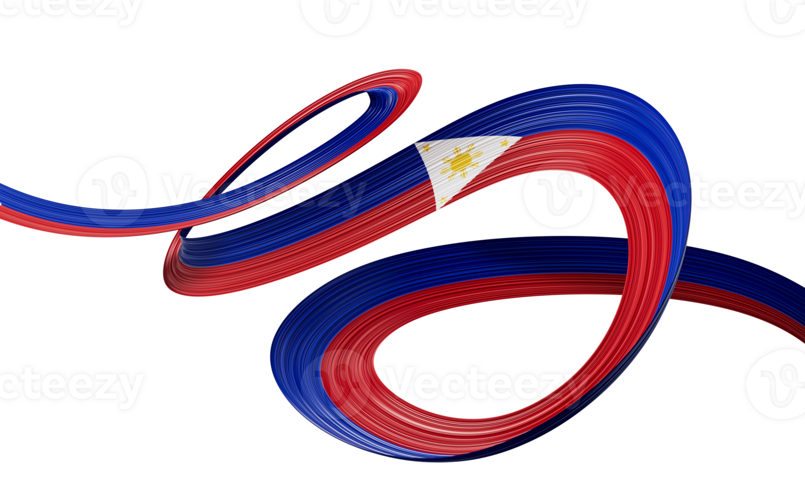 3d Flag Of Philippines 3d Wavy Shiny Philippines Ribbon 3d illustration png