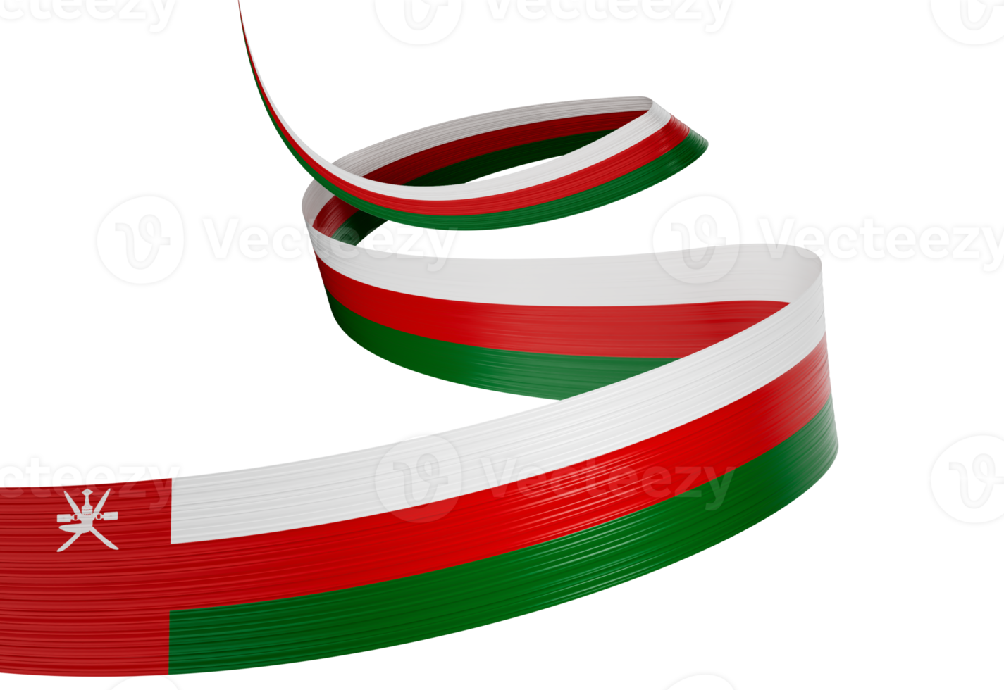 3d Flag Of Oman 3d Wavy Shiny Oman Ribbon Flag 3d Illustration png
