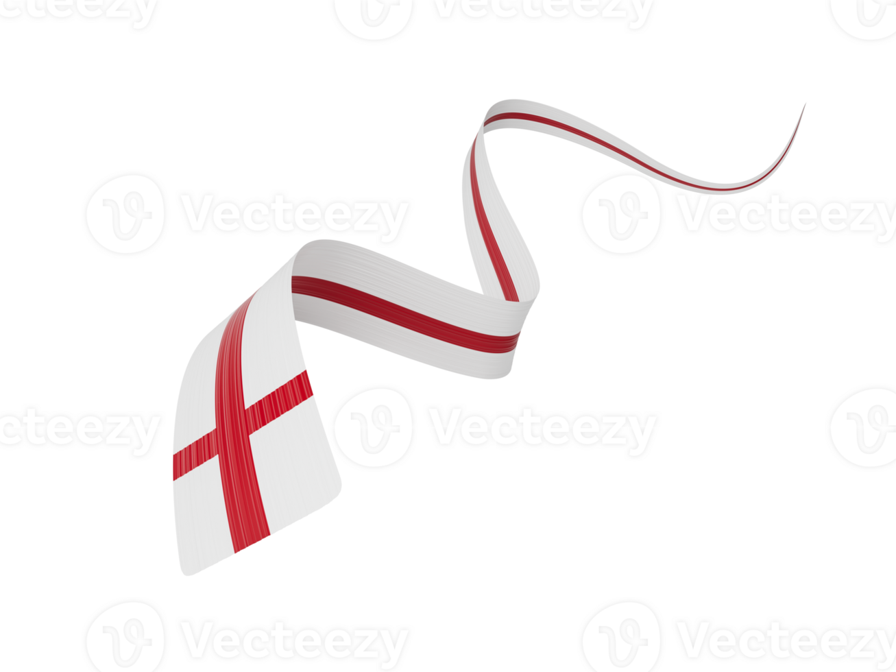 3d Flag Of England 3d Wavy Shiny England Ribbon, 3d illustration png