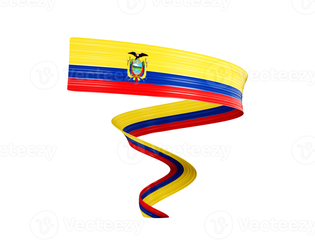 3d Flag Of Ecuador 3d Shiny Waving Twisted Ribbon Flag 3d Illustration png