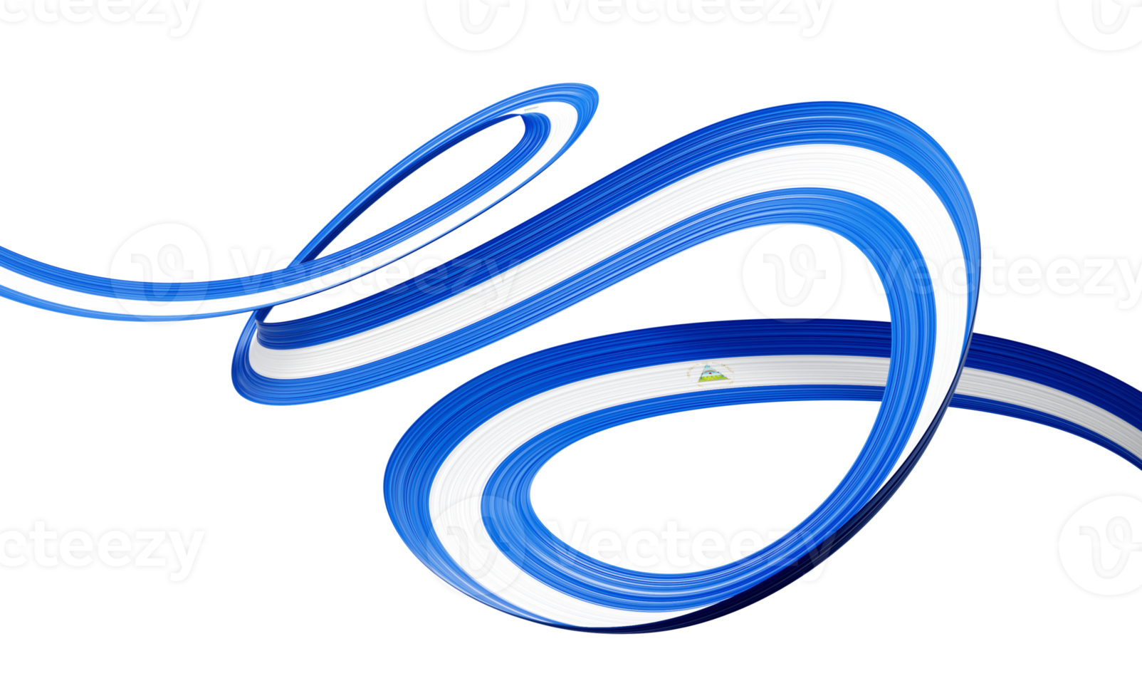 3d Flag Of Nicaragua 3d Shiny Waving Nicaragua Ribbon Flag 3d Illustration png